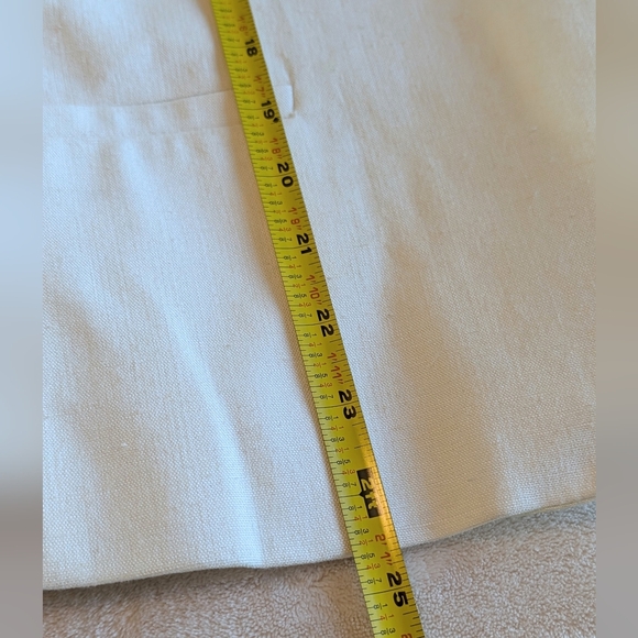 Classic Susan Linley Women's Ivory Color Linen Viscose Lined Blazer Jacket Sz 6 - Picture 8 of 10